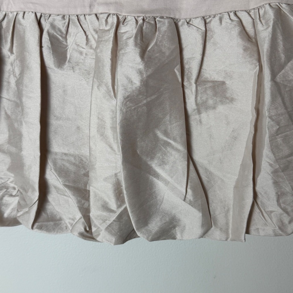Anthropologie Neutral Bubble Hem Mini Skirt Smocked Back Size M Coquette Y2K - Picture 5 of 11